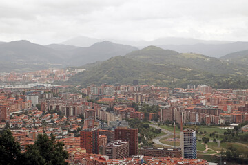 Fototapeta na wymiar Panoramic view of Bilbao from a hill
