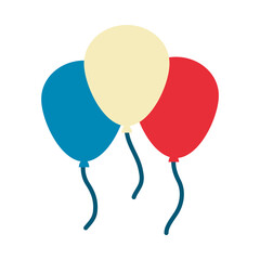decorative balloons icon, flat style