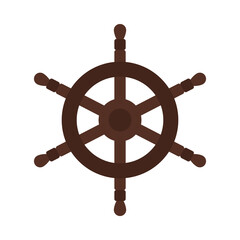 ship wheel icon, flat style