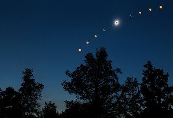 Composite image of total solar eclipse