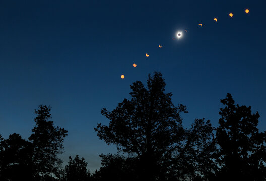 Composite image of total solar eclipse