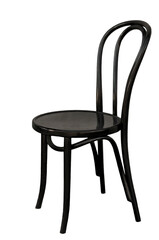 Old wooden vienna black chair on white isolated background