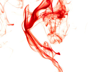 Red smoke on white background