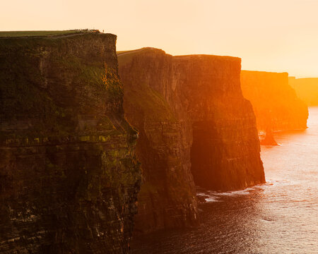 View of Cliffs of Moher during sunset