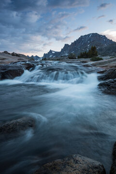 View of waterfall in Titcomb Basin