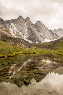 Scenic View Of Brooks Range In Gates Of The Arctic National Park And Preserve