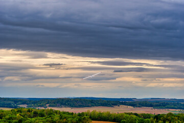 Remote control aircraft in the french countryside