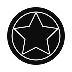 round with star icon, silhouette style