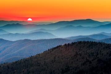 Great Smoky Mountains during sunset