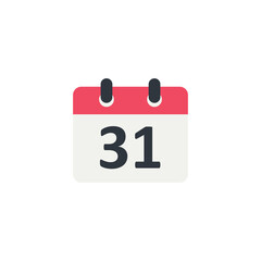 Calendar flat illustration, date concept icon. Business day symbol in vector.