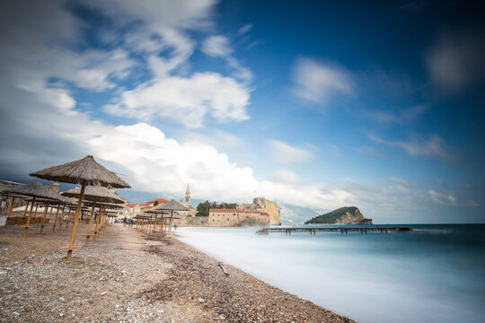 View of beach in Buddha, Montenegro