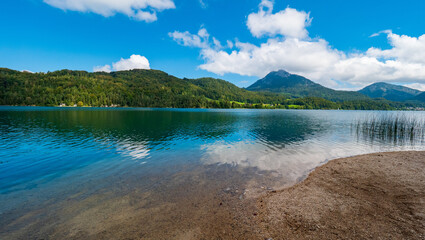 Fuschlsee, Salzburger Land, Österreich, an einem Sommertag 