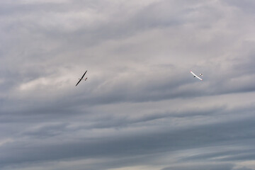 Remote control aircraft in the french countryside