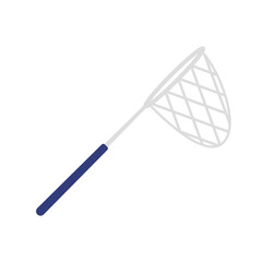 Vector illustration of butterfly net with handle. Colored on white background