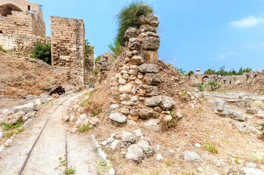 Crusader castle in historic city of Byblos in Lebanon