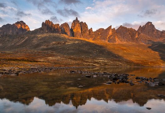 Sunset over Talus Lake in Tombstone Territorial Park, Yukon, Canada