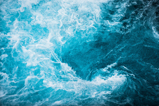 Aerial view of water downstream from Bruarfoss Waterfall, Iceland