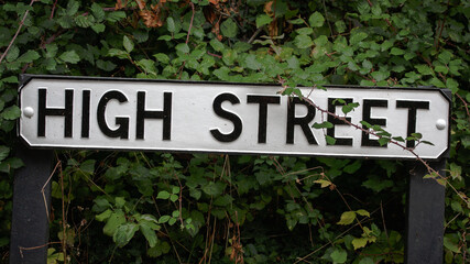 Old English Village High Street Sign