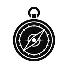 old compass icon, silhouette style
