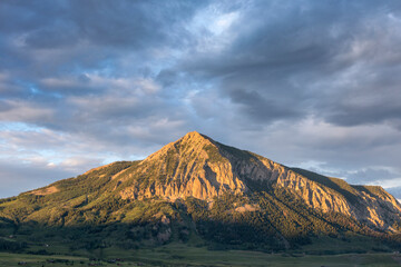 View of mountain against cloudy sky in Mount Crested Butte, Crested Butte, Colorado