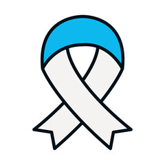 awareness ribbon icon, line and fill style
