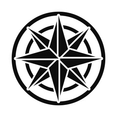 compass star icon, silhouette style