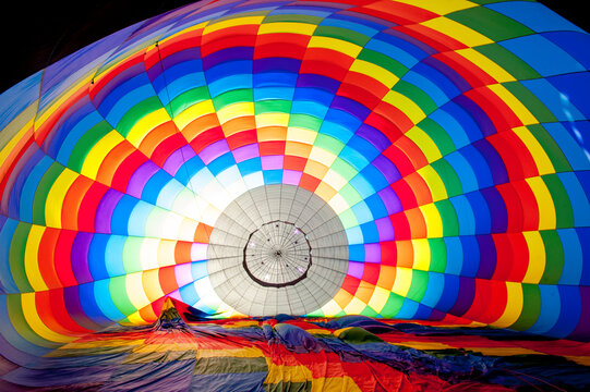 Hot air balloon getting inflated