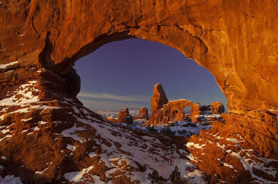 View of Turret Arch in Arches National Park