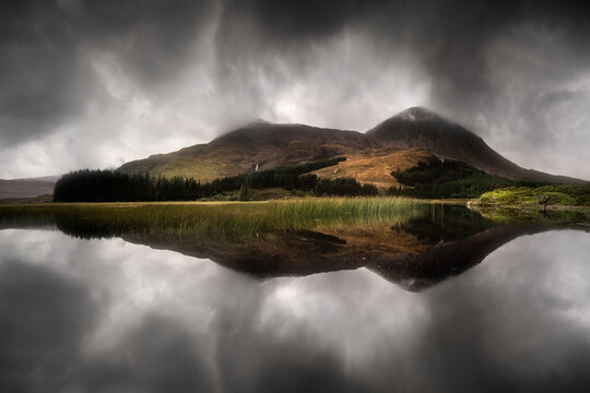 Reflection of mountain in lake