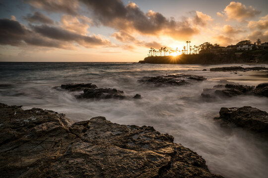 Scenic view of Shaws Cove during sunset