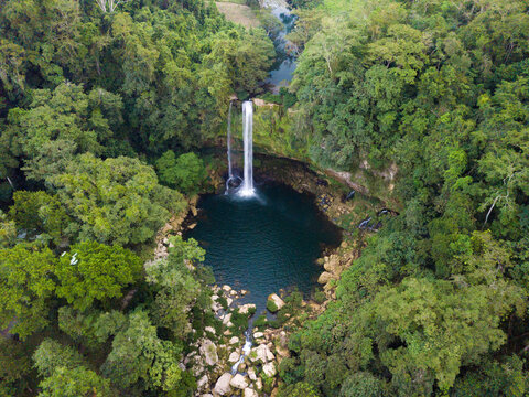 View of waterfall in Chiapas, Mexico