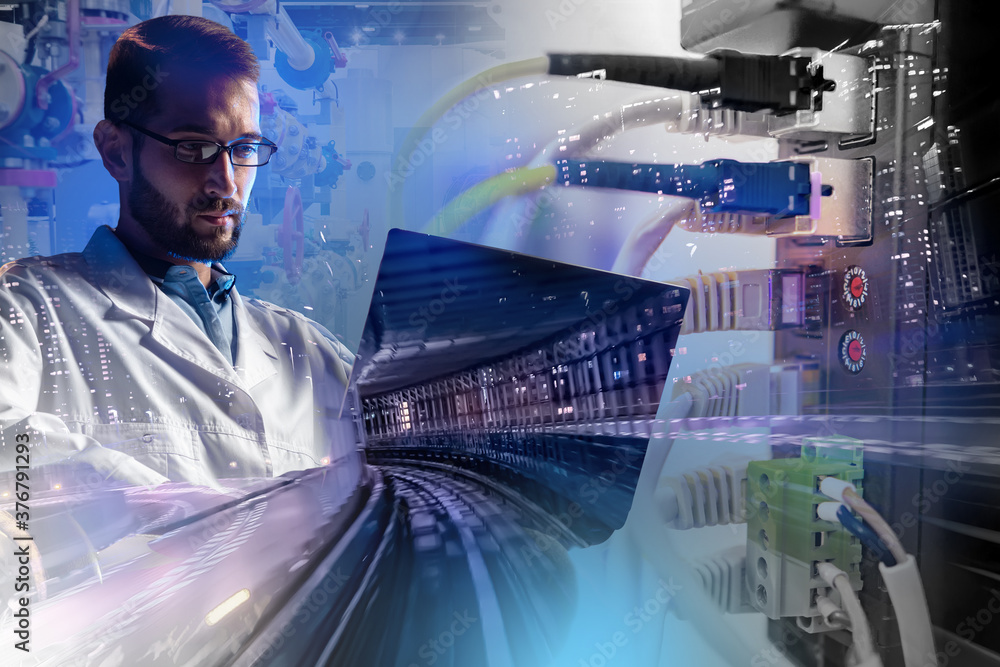 Poster modern computer networks. high-speed data transfer. technical innovation. development of new technol