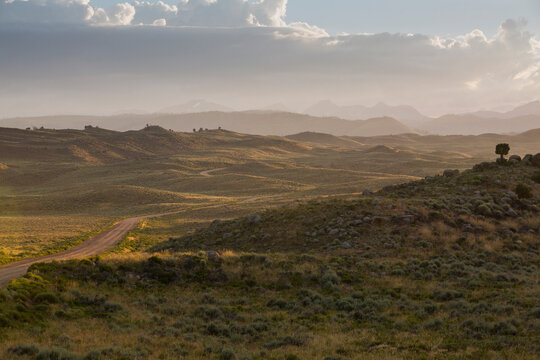 Sunrise over foothills in Wyoming
