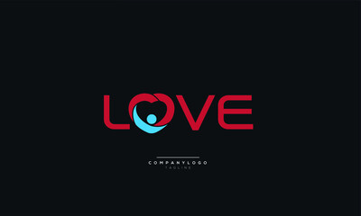 Fototapeta na wymiar LOVE logo design vector template