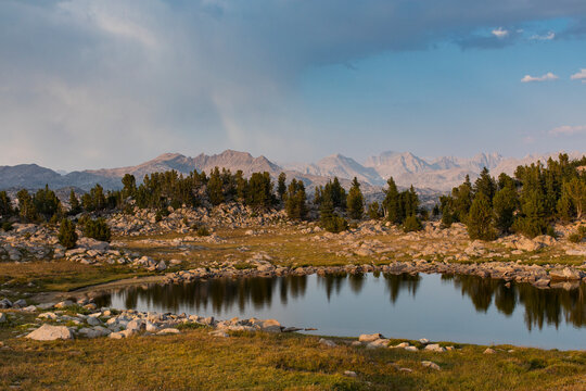 Scenic view of Doubletop Mountain against sky