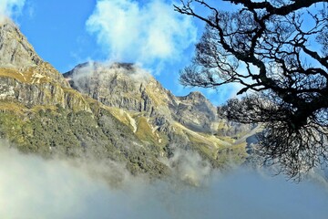 mountain landscape with clouds