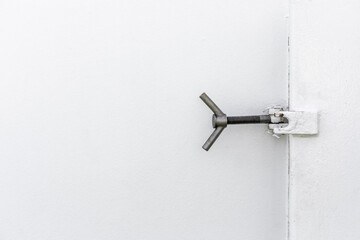 Lock on a boat door - white texture