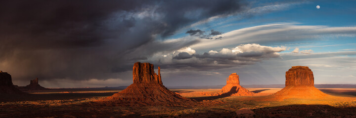 Scenic view of sandstone buttes and rock formations
