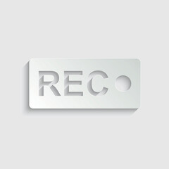 paper rec icon - vector