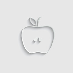paper apple half icon vector fruit