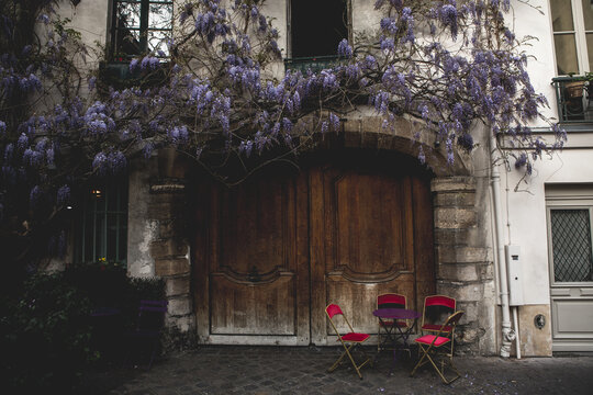 View of chairs and table outside restaurant