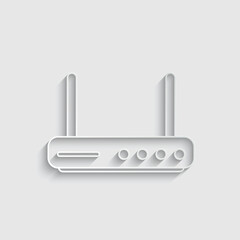 Fototapeta premium paper wifi router icon vector. internet symbol