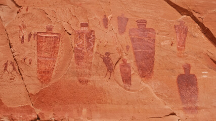 Close up of petroglyph rock at Canyonlands National Park