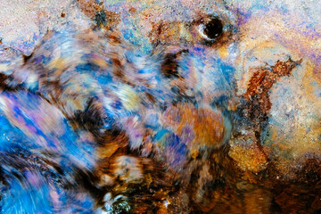 View of mineral and oil deposits in Soda Springs