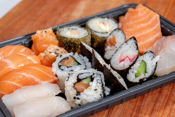 sushi and chopsticks