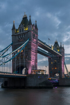 Scenic view of Tower Bridge and River Thames during sunset