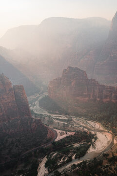 Smoke from Brian Head fire over Zion National Park