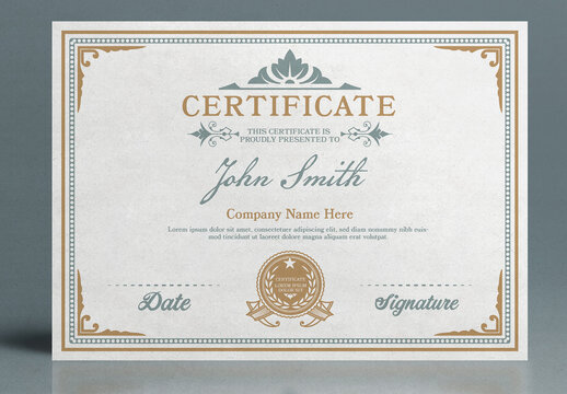 Vintage Certificate Layout