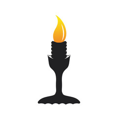 Candle logo design illustration. Abstract Candle fire logo vector template.