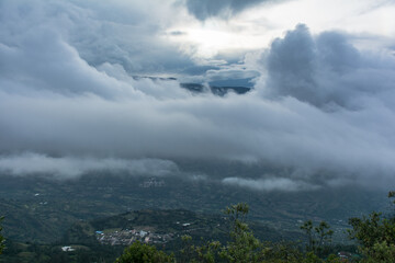 beautiful cloudy landscape in the mountains